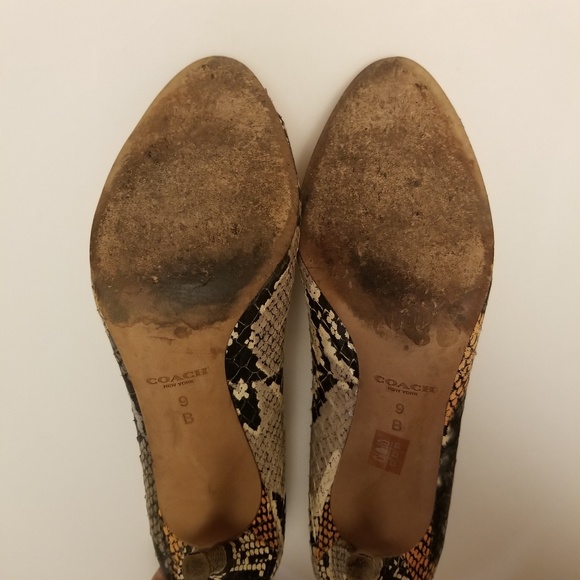 Coach Leather Snakeskin Heels - Picture 6 of 7